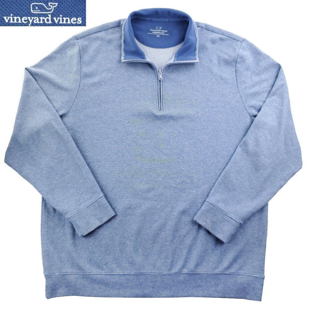 Vineyard Vines 1/4 Zip Pullover Performance Sweatshirt Blue Men's 2XL